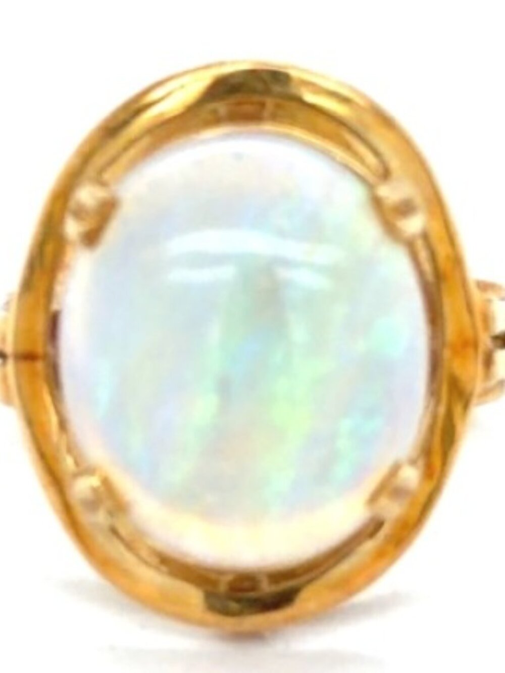 14k  Opal Yellow Gold Captivating Blue Green Hued Ring